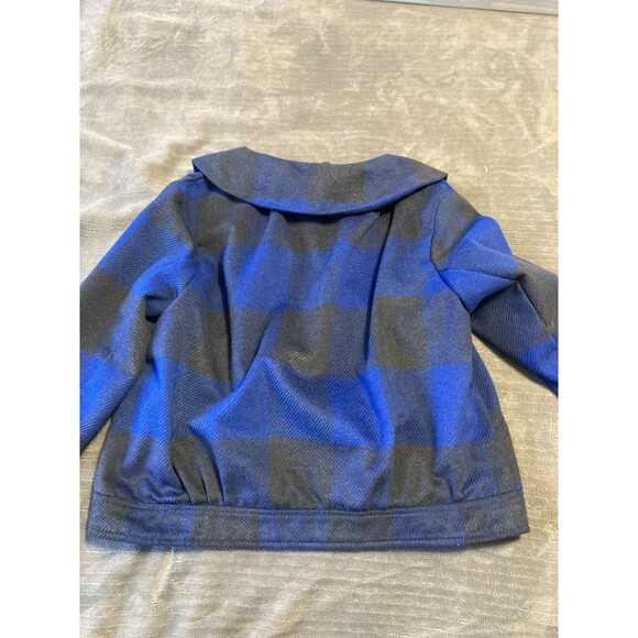 Fabulosity Blue/Black/Gray Plaid Jacket Women's Size XLarge Lined Y2K - Picture 3 of 10